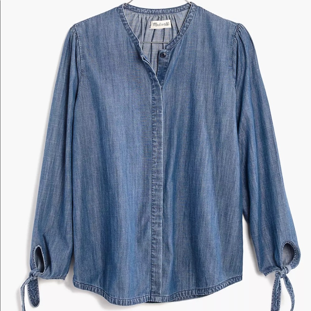 Madewell Denim Tie Sleeve Shirt